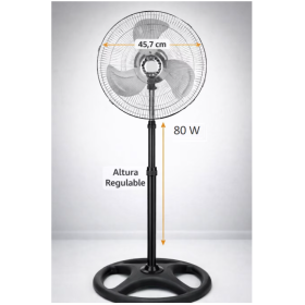 Ventilador De Pie Electrotek 45 cm 80 w 2