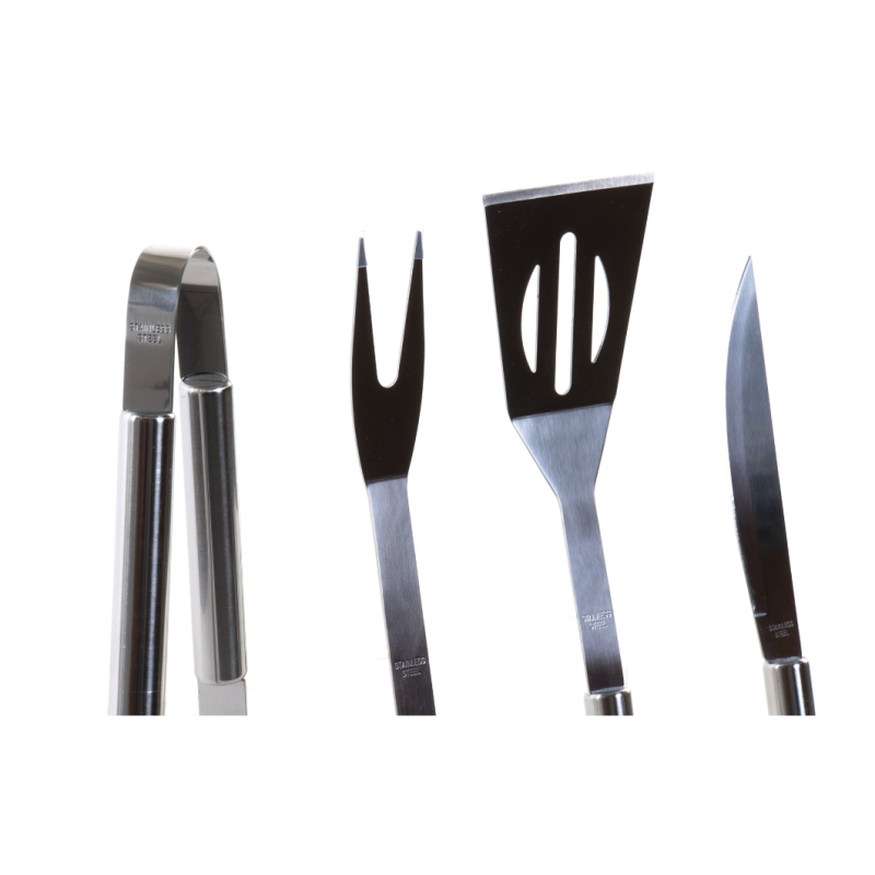 Set 5 Piezas Inox Aluminio Barbacoa Con Maletín
