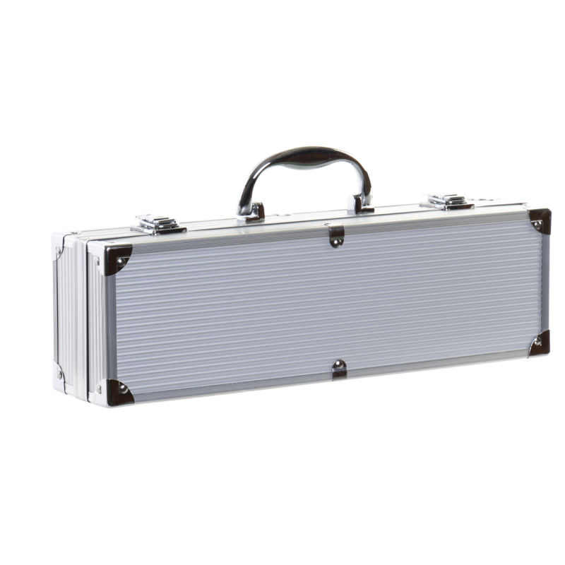 Set 5 Piezas Inox Aluminio Barbacoa Con Maletín