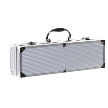 Set 5 Piezas Inox Aluminio Barbacoa Con Maletín