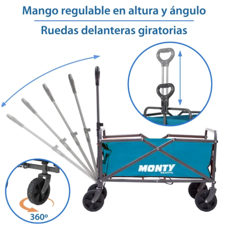 Carretilla con Mango Acero 69x46x87 cm Azul