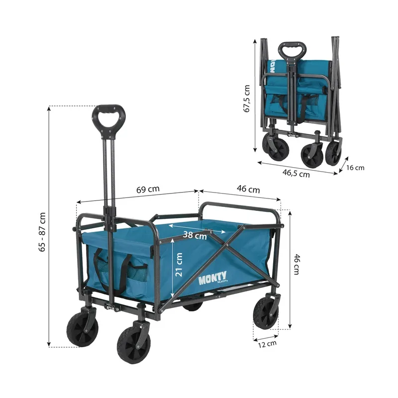 Carretilla con Mango Acero 69x46x87 cm Azul