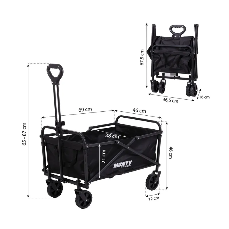 Carretilla con Mango Acero 69x46x87 cm Negra