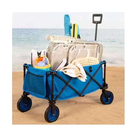 Carro Playa Plegable con Bolsillo 88x47x53 cm