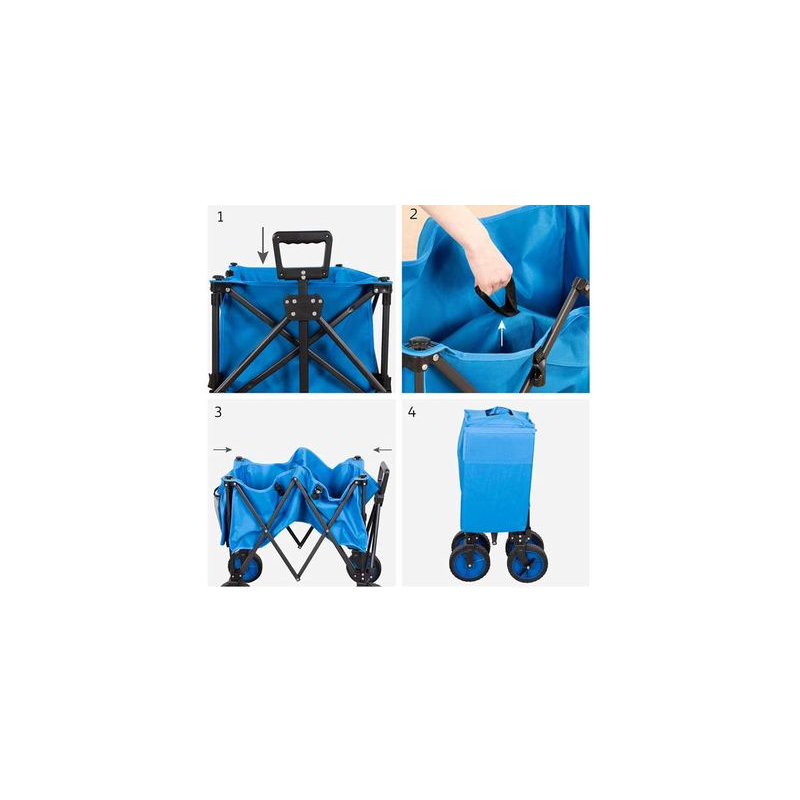 Carro Playa Plegable con Bolsillo 88x47x53 cm