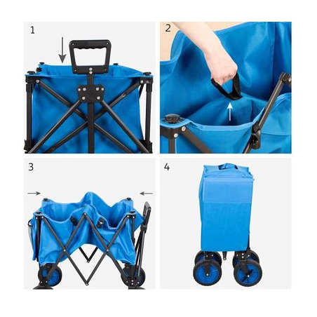 Carro Playa Plegable con Bolsillo 88x47x53 cm