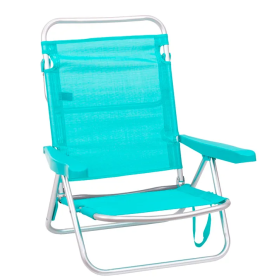 Silla 4 Posiciones Con Cojín y Bolsillos Aguamarina