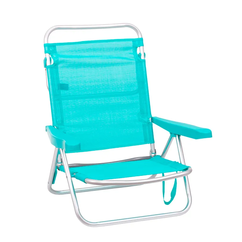 Silla 4 Posiciones Con Cojín y Bolsillos Aguamarina