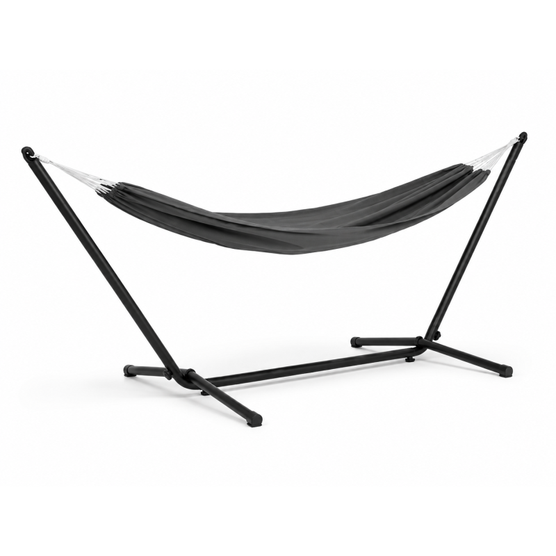 Hamaca Gris Con Soporte 200x150 Cm De Fornor