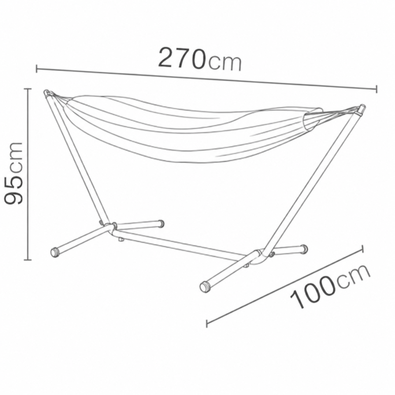 Hamaca Gris Con Soporte 200x150 Cm