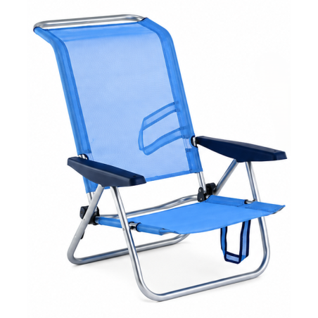 Silla Playa Eredu Alum/Textileno 3 Posiciones Con Asa
