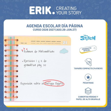 Agenda Escolar 26/27 Stitch Y Angel