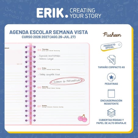 Agenda Escolar 26/27 Pusheen Fruits