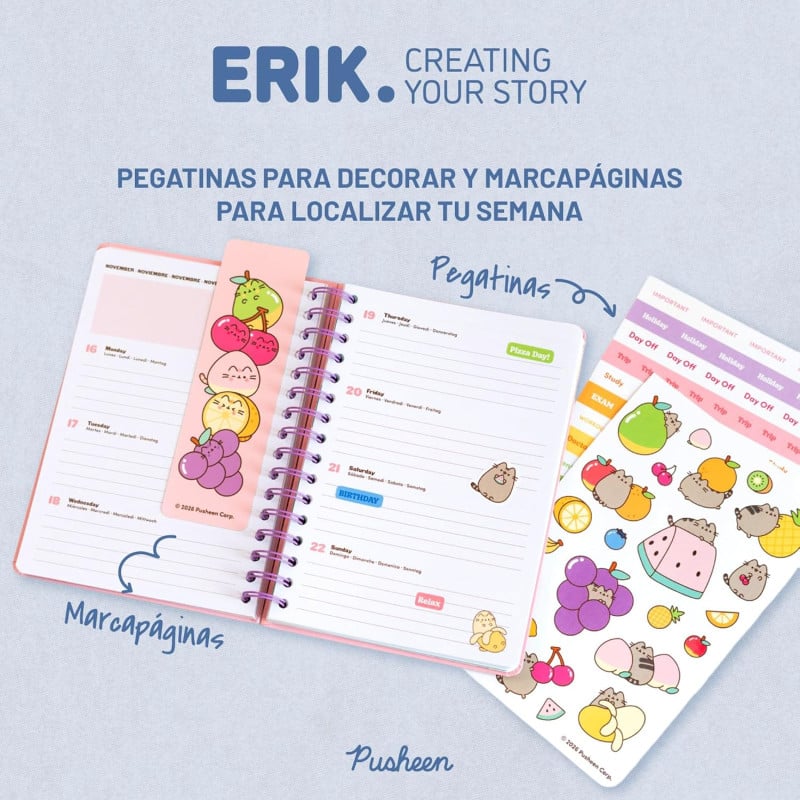 Agenda Escolar 26/27 Pusheen Fruits