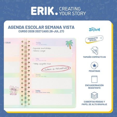Agenda Escolar 26/27 Disney Stitch Y Angel