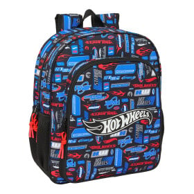Mochila Escolar Hot Wheels Adaptable A Carro 32 Cm De Safta