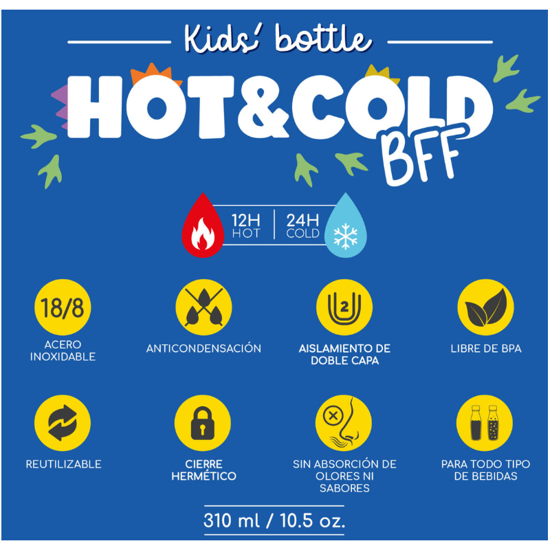 Botella Térmica Infantil Dino 310 Ml
