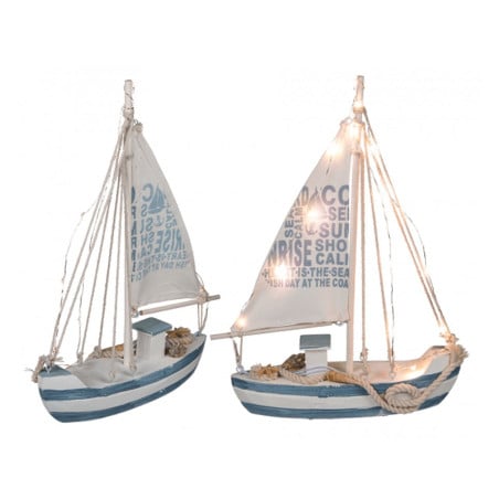 Barco de Vela Madera con Luz Led
