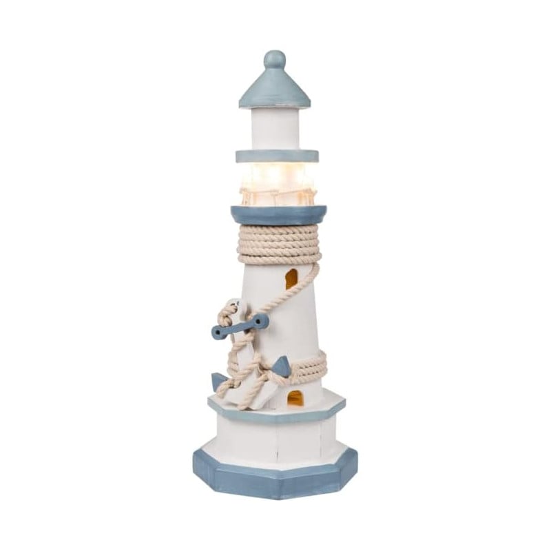 Faro de Madera con Luz LED