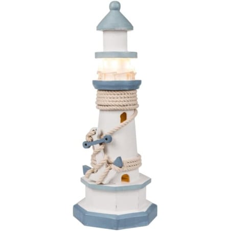 Faro de Madera con Luz LED