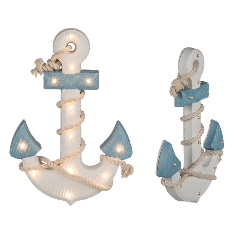Ancla de Madera con Cuerda LED