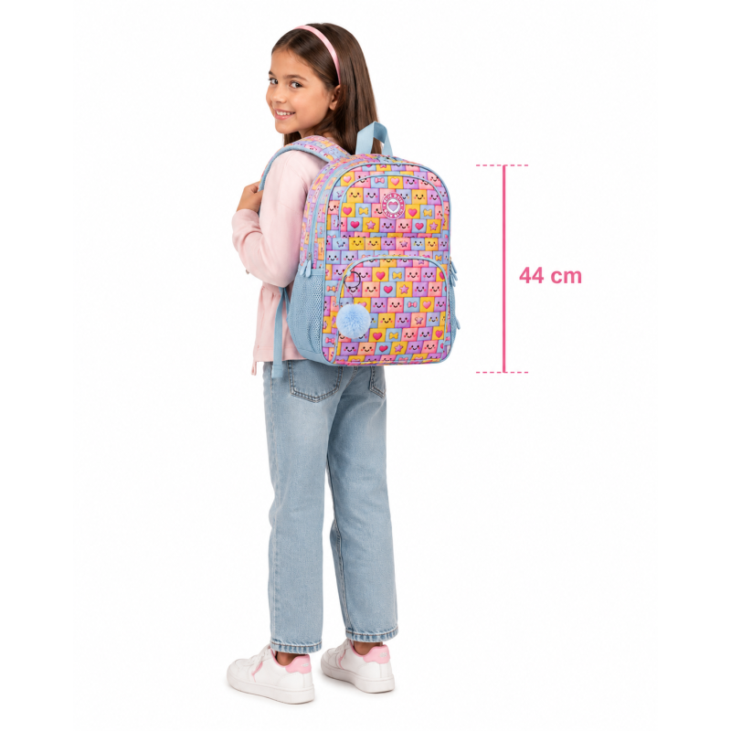 Mochila Escolar Blin Blin Doble Adaptable A Carro 44 Cm