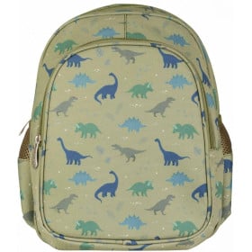 Mochila Escolar Con Bolsillo Térmico Dinosaurios 32 Cm