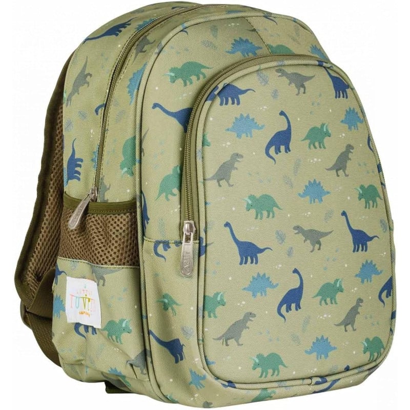 Mochila Escolar Con Bolsillo Térmico Dinosaurios 32 Cm