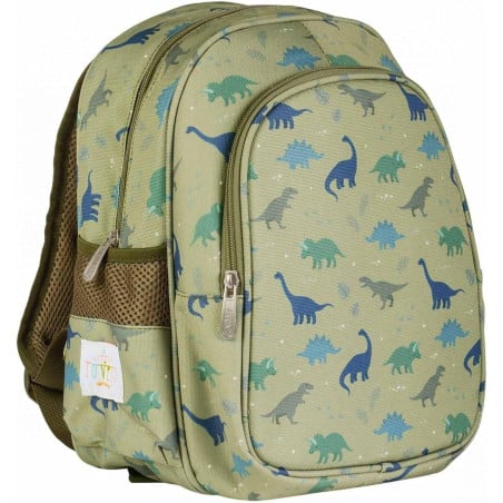 Mochila Escolar Con Bolsillo Térmico Dinosaurios 32 Cm