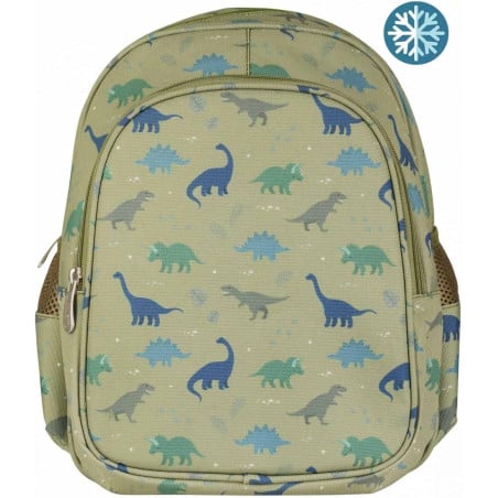 Mochila Escolar Con Bolsillo Térmico Dinosaurios 32 Cm