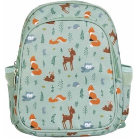 Mochila Escolar Con Bolsillo Térmico Animales Del Bosque 32 Cm