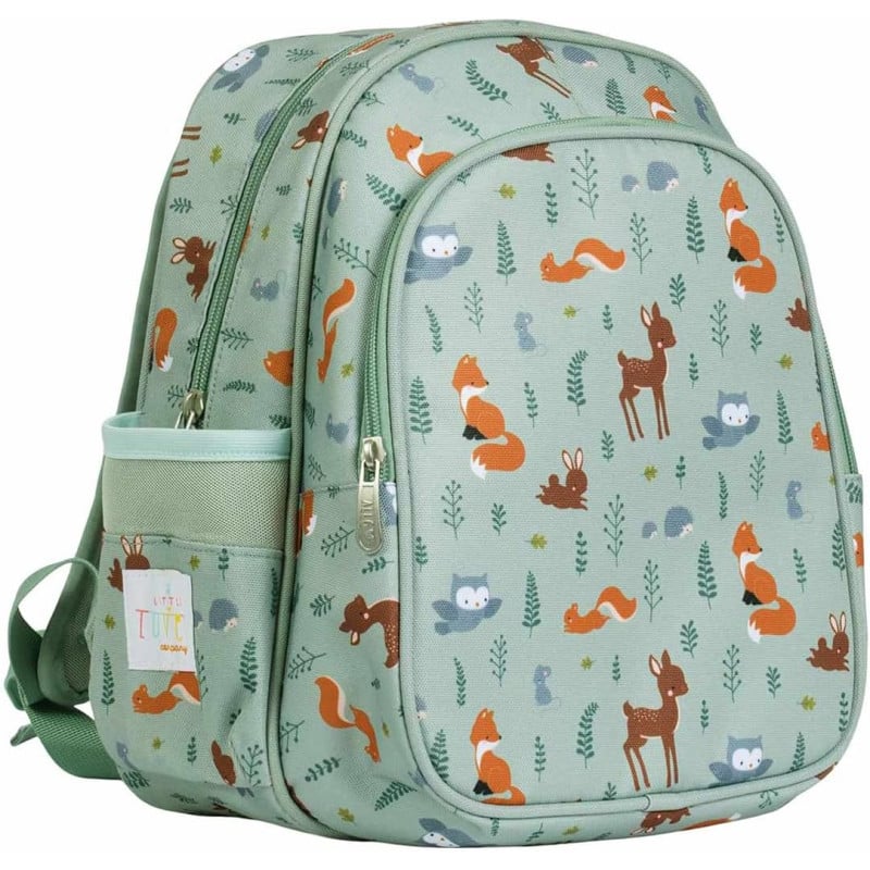 Mochila Escolar Con Bolsillo Térmico Animales Del Bosque 32 Cm