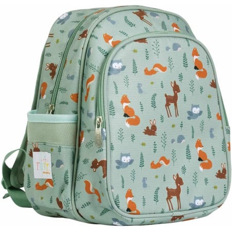 Mochila Escolar Con Bolsillo Térmico Animales Del Bosque 32 Cm