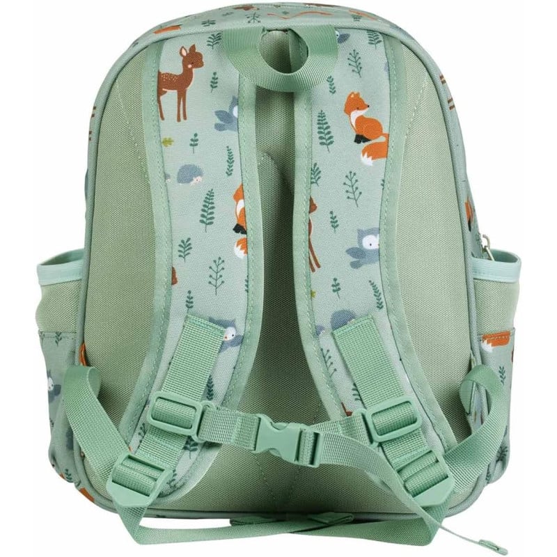 Mochila Escolar Con Bolsillo Térmico Animales Del Bosque 32 Cm