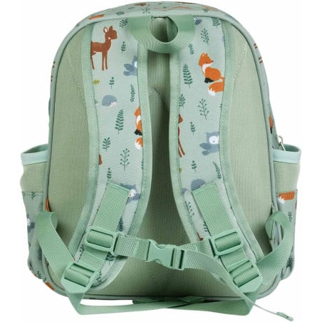 Mochila Escolar Con Bolsillo Térmico Animales Del Bosque 32 Cm