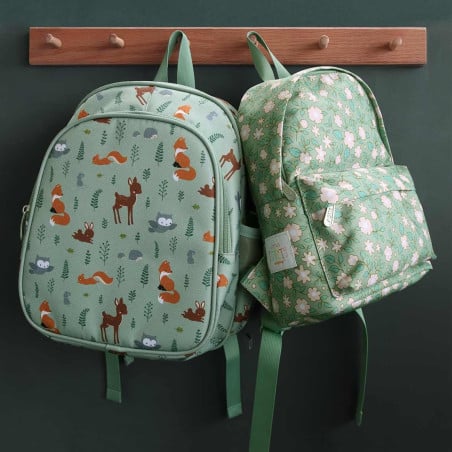 Mochila Escolar Con Bolsillo Térmico Animales Del Bosque 32 Cm