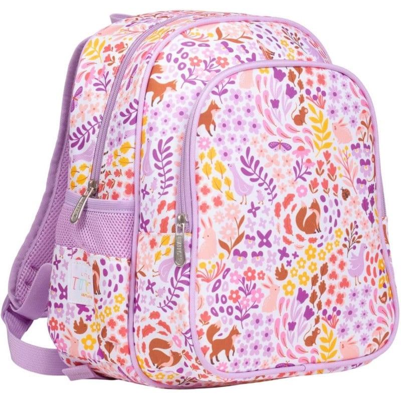 Mochila Escolar Con Bolsillo Térmico Flores 32 Cm