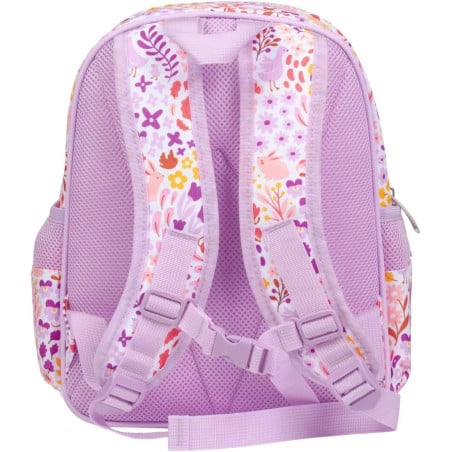 Mochila Escolar Con Bolsillo Térmico Flores 32 Cm