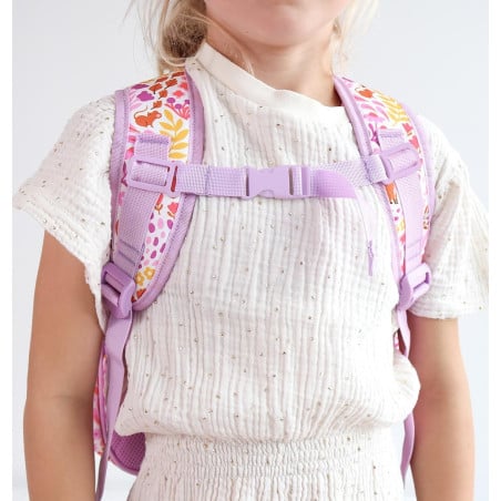 Mochila Escolar Con Bolsillo Térmico Flores 32 Cm