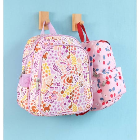 Mochila Escolar Con Bolsillo Térmico Flores 32 Cm