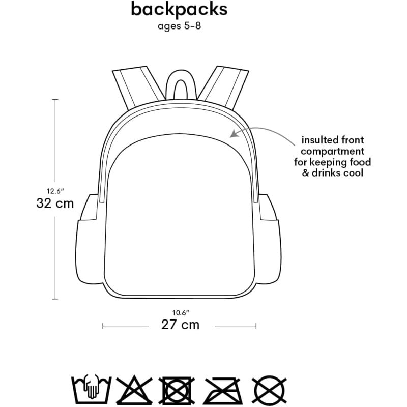 Mochila Escolar Con Bolsillo Térmico Flores 32 Cm