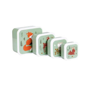 Set De 4 Fiambreras Infantiles Animales Del Bosque De Prooptim 2