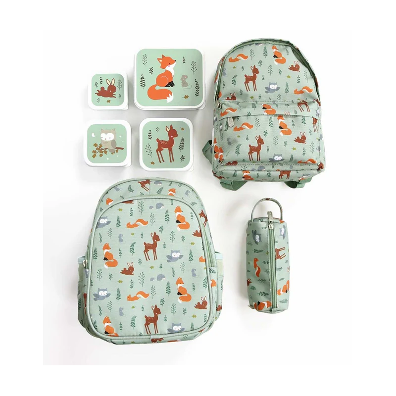 Set De 4 Fiambreras Infantiles Animales Del Bosque