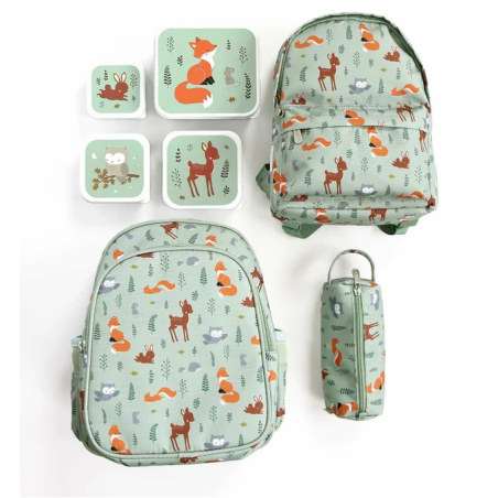 Set De 4 Fiambreras Infantiles Animales Del Bosque