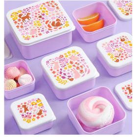 Set De 4 Fiambreras Infantiles Flores De Prooptim 2