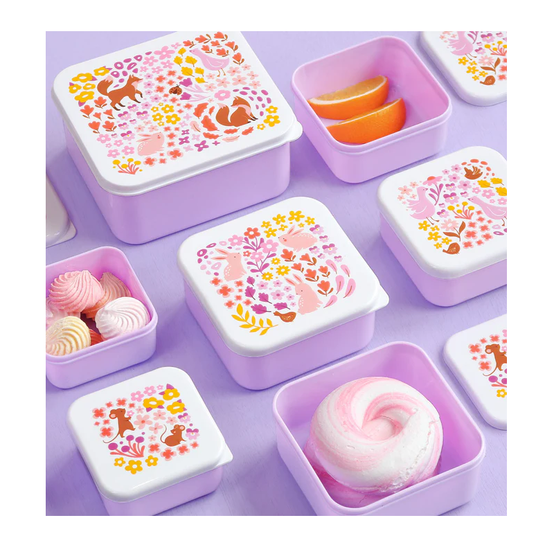 Set De 4 Fiambreras Infantiles Flores