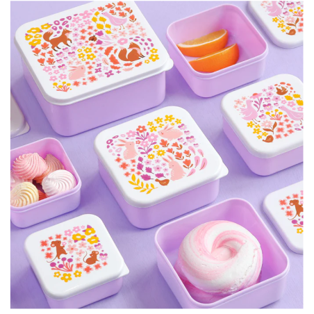 Set De 4 Fiambreras Infantiles Flores