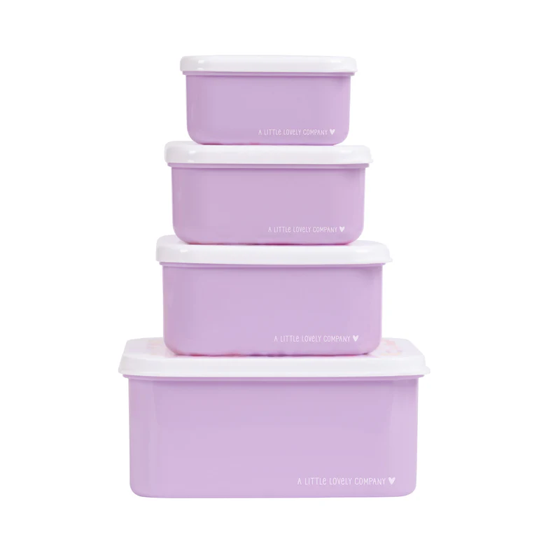 Set De 4 Fiambreras Infantiles Flores