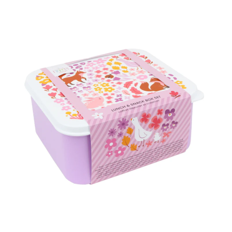 Set De 4 Fiambreras Infantiles Flores