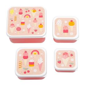 Set De 4 Fiambreras Infantiles Helados De Prooptim